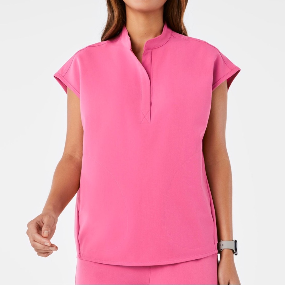 FIGS Rafaela Scrub Top - F*ing Pink